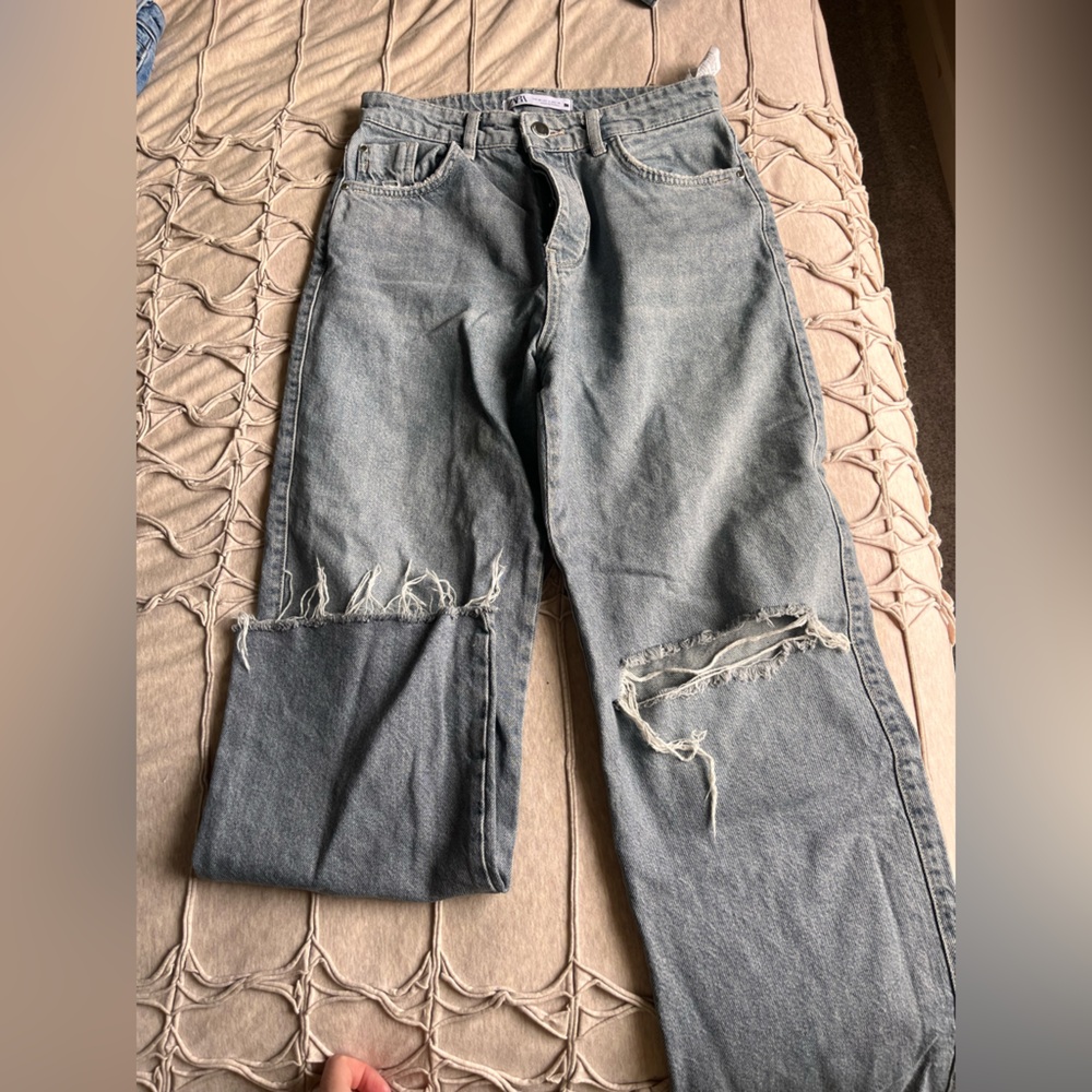 Zara wide leg high rise jeans